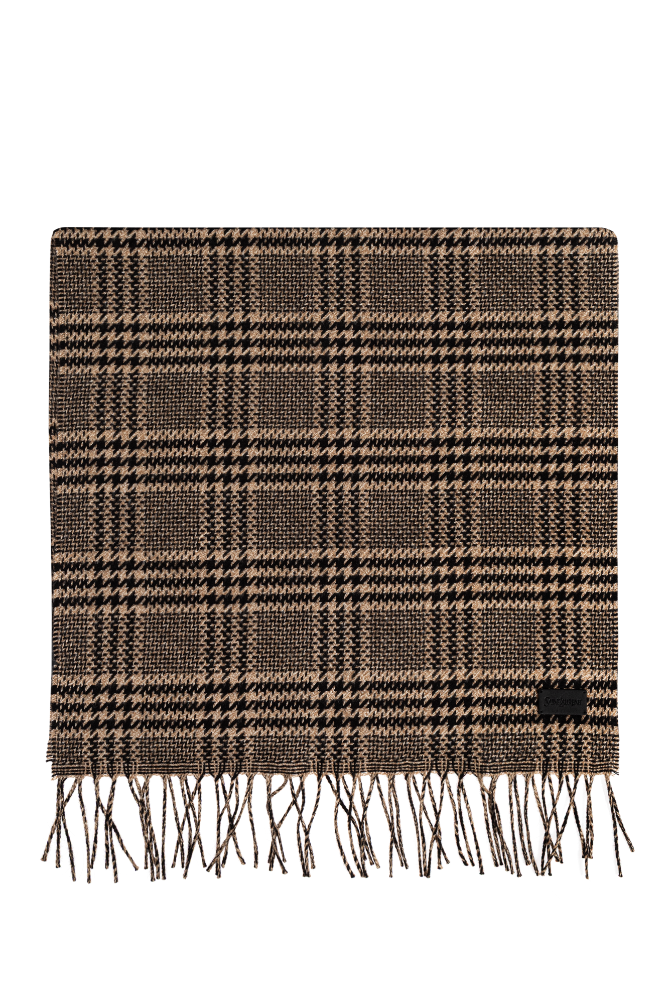 アクチェータ Castanho Lenço xadrez de seda-caxemira Saint Laurent - Vitkac Brazil